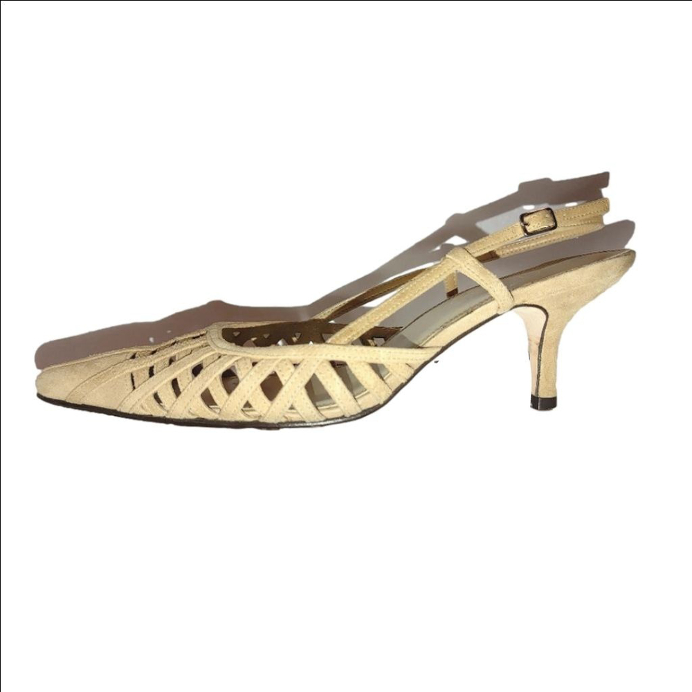 Talbots Olivia Suede Sling Back Kitten Heel Size 9M